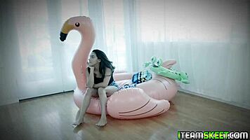 Adrian Hush plays with a huge cock in the water