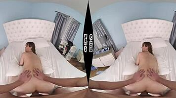 Rebecca vanguard rides cock in pov cowgirl sex.