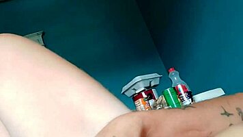 Petite Transsexual Brunette Plays with Toys in Solo Session