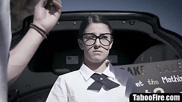 Nerdy teen 18+ gets double penetrated by bullying classmates! 😱 Rough anal action unfolds.