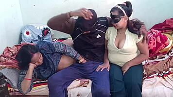 I ride and deepthroat in threesome with young bahus