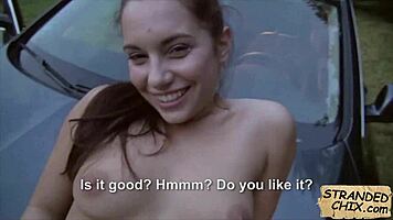 Spy On Amateur Babe Jenny Dark Giving Blowjob While Driving In Public Outdoor Reality POV Scene.