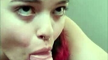 Hey, wanna see this hottie suck before riding? Featuring White Moon!