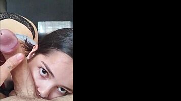 Hey, wanna see this hottie suck before riding? Featuring White Moon!