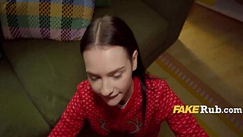 Sexy Santa Teen Delivers Christmas Fuck!