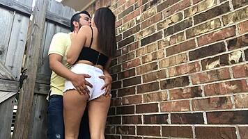 slutty teen gives blowjob in public?