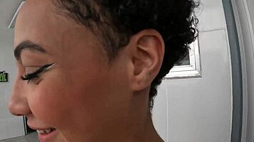 Larinha Small Exposes Natural Tits In Mansion Photoshoot