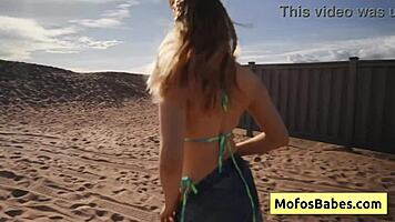 Natural blonde cutie slut in bathing suit sucks cock in car - sahara skye charles dera