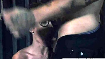 Gangbang cute gal with glasses.