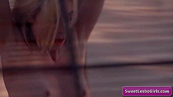 Sensual lesbian babes Aiden Ashley and Goth Charlotte fuck outdoors with strap-on! 🌈