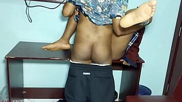 quick cumshot floods madam's tight vagina in rough play