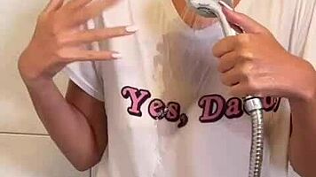 Quickie Bathroom Sex with Stunning Teen 18+ Brunette POV!