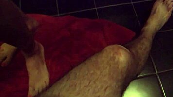 Man packs cute brunette girl's pussy in bathroom with tattoos and piercings.