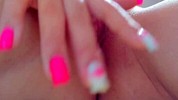 intense close-up of young 18+ shaved pussy masturbation. luxury orgasm hits hard.