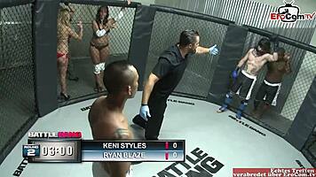 Blonde slut with natural tits fucks the boxing winner