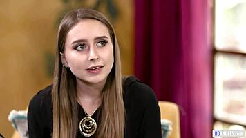 Wow, first lesbian seduction with psychologist involves pussy licking and natural tits!