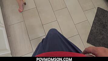 Stepson discovers small-titted MILF stepmom Ashley Wolf as a total slut.