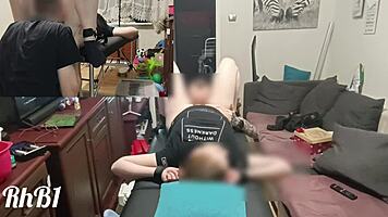 i got tied up and licked pussy hard on the desk, then fucked for an amazing orgasm part 1