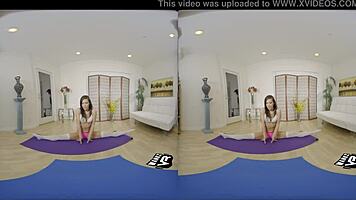 hot yoga girl rides your dick vr, doesn't she? wanna feel that shaved pussy?