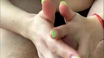 egg massage and dick fingering - blowjob and cum in mouth from a sweet brunette