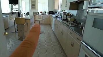 amateur stepsis bends over for doggystyle with monster cock and gargles cum in mouth.