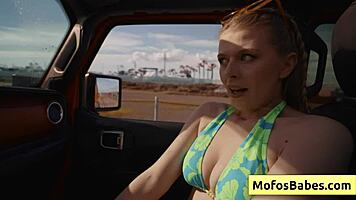 Blonde natural slutty girl sahara skye craves for charles deras hard cock and suck it in the car