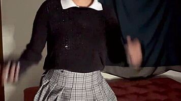 We left class late and I took my shy classmate home for some fun 😏