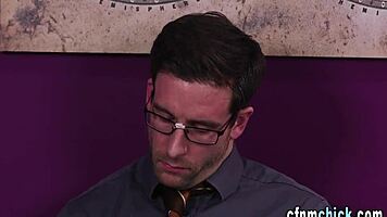 I watch this British MILF suck cock in CFNM while stroking it with her hands