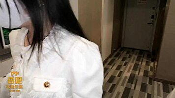 i'm fucking this asian teen 18+ quickie, her wet pussy bent over barefoot.