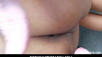 petite 18+ kiara bends over desk for mall cop's taboo check 😈