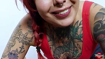 Man, this redhead Lizzy Hartz can deepthroat a dick like crazy!