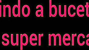 Wife shows off big ass in market without panties