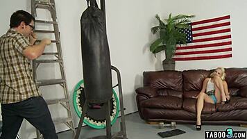 My stepbro's strength makes my petite stepsister Ashley Stone's pussy so wet.