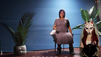 Why is the MILF in corset sucking his cock while he orgasms?