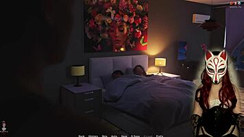 Why is the MILF in corset sucking his cock while he orgasms?