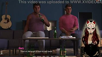 Why is the MILF in corset sucking his cock while he orgasms?