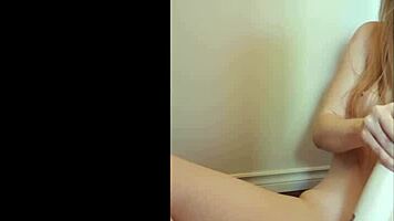 I whimper as cute redhead teen 18+ cums hard from vibrator