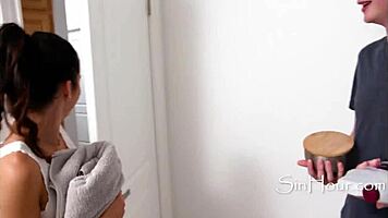 19yo couple's oiled massage turns sexy