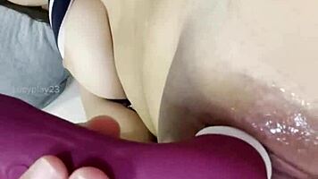 Masturbating my big juicy pussy with oiled clit 😏💦