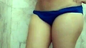 Hey, wanna watch my new girlfriend fingering in the bathroom?