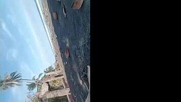 Latina Young 18+ Bent Over For Big Cock Doggystyle Fucking On Beach