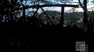 spying on skinny babe masturbating at nudist festival, then rough fuck