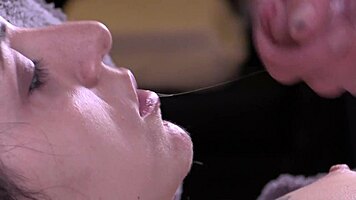Watch me suck this big dick until he cums on my face?