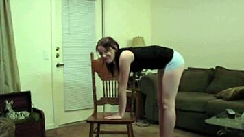 Tiny red slut boldly teases with her sexy body.