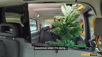 Fake taxi petite asian lia lin gives hot pov blowjob in christmas jumper