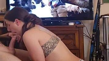 Teen Sucks Cock Desperately to Cover Her Monthly Rent.