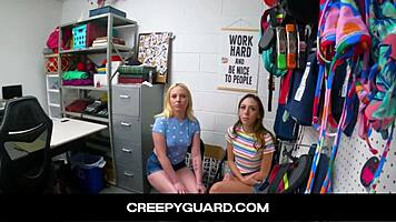 creepy guard officer finds a way to avoid charges on shoplifter teen dani blu dixie lynn
