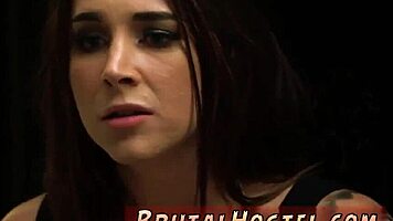 Outdoor teen tourists explore bondage in woods