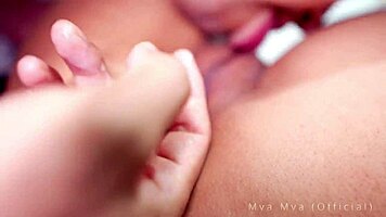 asian teen gets dual fingering in pussy and ass with creampie