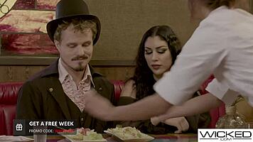 Wicked Magician Couple Lets Hot Asian Waitress Watch Their Intense Fuck 😈